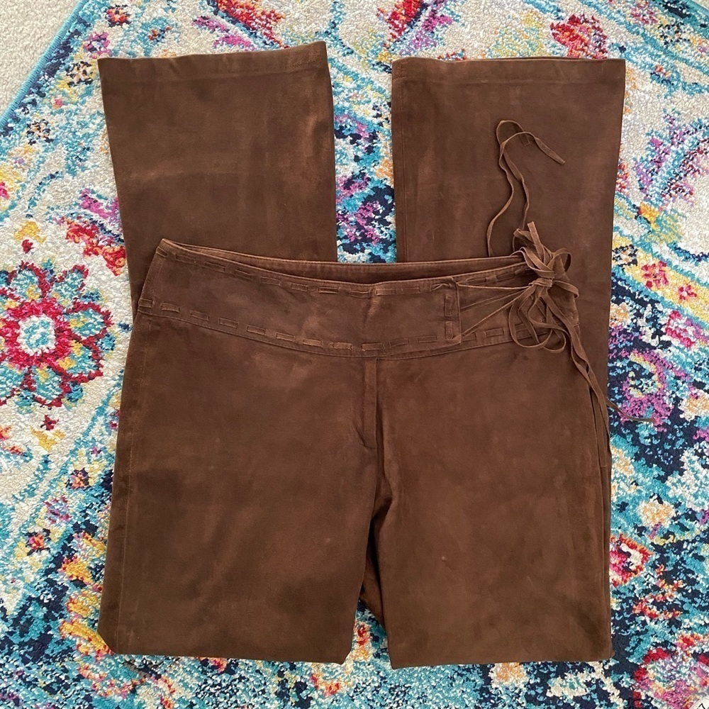 Cache Brown Super Soft Goat Suede Vintage Pants Women’s Size 8